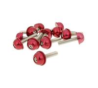 Tornillo de 12 Unidades de Aluminio Tapa Rojo - M5 x 20