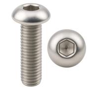 Tornillo de acero inoxidable M6x35 mm cabeza abovedada BTR Ø 6x35 mm | Tornillo cilíndrico M6 x 35 mm BHC de 6 capas huecos (llave allen) | Acero inoxidable A2-70 (V2A/304) | DIN ISO 7380-1: lote de