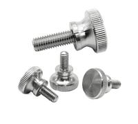 Tornillo de ajuste de acero inoxidable 304 for muro cortina, con cabeza alta, moleteado manual, M2, M2.5, M3-M10, for vidrio, GB834(Length 35mm,M5 (2Pcs))
