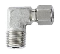 Tornillo de ángulo de rosca, R 3/8 A, diámetro exterior del tubo de 12 mm, PN máx. 315 bar, acero inoxidable 1.4571