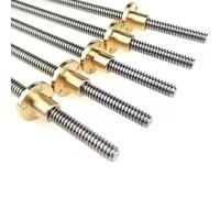 Tornillo De Avance T12, Tornillo Trapezoidal De Acero Inoxidable Con Tuerca De Cobre, Paso De 2 Mm/3 Mm, Avance De 2 Mm/8 Mm/10 Mm/12 Mm, Varilla Trapezoidal For Impresora 3D, 1 Pieza(Pitch 2 lead 2mm