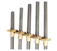 Tornillo de Avance T8 350 mm Guía Lineal Piezas de impresoras 3D Paso helicoidal 2 mm 4 mm 8 mm 10 mm 12 mm Tornillos trapezoidales con Tuerca(Helical Pitch 2mm)