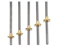 Tornillo de Avance T8 450 mm Guía Lineal Piezas de impresoras 3D Paso helicoidal 2 mm 4 mm 8 mm 10 mm 12 mm Tornillos trapezoidales con Tuerca(Helical Pitch 4mm)