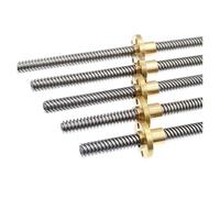 Tornillo de Avance T8 500 mm Guía Lineal Piezas de impresoras 3D Paso helicoidal 2 mm 4 mm 8 mm 10 mm 12 mm Tornillos trapezoidales con Tuerca(Helical Pitch 1mm)