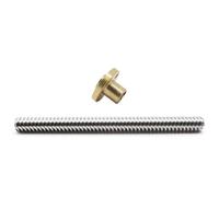 Tornillo de avance T8 de 8 mm de diámetro exterior, paso de 2 mm, avance de 2 mm/8 mm, 150 mm, 200 mm, 250 mm, 300 mm, 330 mm, 350 mm, 400 mm, 500 mm con tuerca de latón for impresora 3D Para impresor