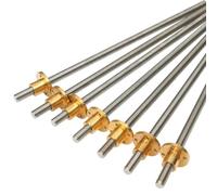 Tornillo De Avance T8 For Impresora 3D, Diámetro De 8 Mm, Paso De 14 Mm, Longitud De 2 Mm, 100 Mm, 150, 200, 250, 300, 350, 400, 450 Y 500 Mm, Con Tuerca De Cobre, 1 Unidad(100mm)