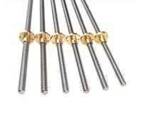 Tornillo De Avance T8 For Impresora 3D, Rosca De 8 Mm De Avance De 1 Mm, 2, 4, 8 Mm De Longitud, Varilla Trapezoidal De 100 Mm-800 Mm Con Tuerca De Cobre, 1 Unidad(Pitch 2mm Lead 4mm,250mm)