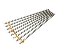 Tornillo de avance T8, rosca de 8mm, paso/paso 1/1, 2/2, 2/4, 2/8, 2/10mm, longitud 100-800mm, tuerca de latón for impresora 3D, 1 Uds.(Pitch 2mm Lead 4mm 100mm)