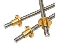 Tornillo de avance trapezoidal for impresora T12 3 D, tuerca de cobre de acero inoxidable con plomo de 8mm, varios tamaños(Just nut)