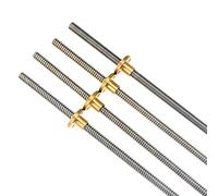 Tornillo de avance trapezoidal, Rosca tornillo, T8 Paso 8 mm Plomo 1 Longitud 80~600 Con tuerca latón Varilla for impresora 3D(300mm)