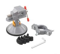 Tornillo de banco ajustable de 0 a 30 mm con rotación de 360 grados para carpintería, manualidades y uso en talleres, mini abrazadera de aleación de aluminio con base de ventosa