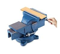 Tornillo de Banco con Yunque Plato Giratorio 360°, Mordaza de Sujeción de 127 mm Mordaza de Banco de Hierro Fundido Mordazas de Acero de con Yunque y Ranuras En Forma de Diamante