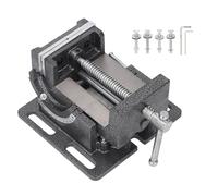 Tornillo de banco de 4 pulgadas con ángulo de inclinación de 90 grados, abrazadera de tornillo de banco de mesa ajustable con ranura en V cruzada y mordaza desmontable, ideal para