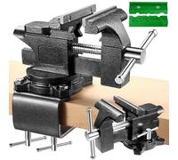 Tornillo de banco de 6 pulgadas para banco de trabajo, 2 en 1, multiusos, resistente, con mandíbulas suaves multifuncionales, base giratoria de 270° para carpintería, taller en casa, soldadura y