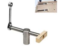 Tornillo de banco de escritorio para carpintería, abrazadera de fijación rápida, de acero inoxidable, bloqueo de trinquete para bancos de agujeros de 20 mm, herramienta de carpintería