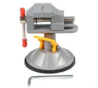 Tornillo de banco de metal ajustable con base giratoria de 360 grados para sujetar de forma segura taladros alicates u objetos pequeños de hasta 30 mm en tono plateado de taller