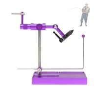 Tornillo de banco giratorio de 360° para atar moscas, herramientas para atar anzuelos con mordazas ajustables y diseño de ranura en la base, equipo de acero inoxidable para atar anzuelos(Purple)