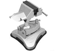 Tornillo de banco giratorio de la succión de la aleación de aluminio 360 con las mandíbulas endurecidas para la sujeción segura en mármol de cristal y encimeras de color plateado tamaño de los 7 cm