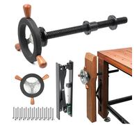 Tornillo de banco para patas, abrazaderas de inercia para mesa de trabajo con volante y soporte en X paralelo, tornillos de acero inoxidable, juego de abrazaderas de alta resistencia(Black)