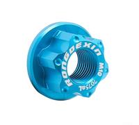 Tornillo de bloqueo de brida de tuerca de cubo de rueda trasera M10x1.0 de aleación de aluminio para eje de bicicleta, ligero 5 g, negro/rojo/azul/dorado/verde/morado, paquete de 1 (azul)