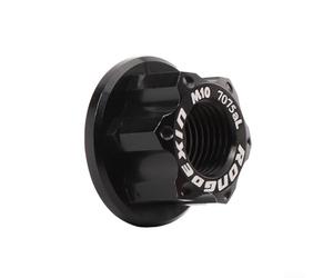 Tornillo de bloqueo de rueda trasera M10 Brida de tuerca de cubo para bicicleta, perno de aleación de aluminio diseñado para un cierre seguro del eje (negro)