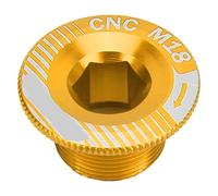 Tornillo de brazo de manivela aleación de aluminio M18 tornillo de fijación de manivela perno de brazo de bielas de bicicleta (Tapa de manivela M18 dorada)