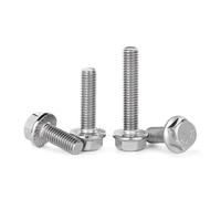 Tornillo de brida hexagonal M5 M6, acero inoxidable 316 A4, tornillo de cabeza de brida dentada, arandela de brida antiaflojamiento, longitud del perno L = 8-50 mm(12mm,M5-10pcs)