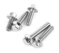 Tornillo de Brida SS304, 10 Uds., Tornillos de Brida Hexagonal de Acero Inoxidable M6, Tornillo de Tapa, Tornillos de Cabeza de Arandela, Sujetador (M6 * 16)