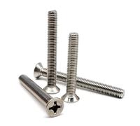 Tornillo de cabeza avellanada plana Phillips alargada, M2, M2.5, M3, M3.5, M4, M5, M6, M8, largo, 3-100 mm, acero inoxidable A2 304, GB819(4mm,M3 10pcs)