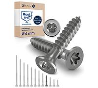 Tornillo de cabeza avellanada TORX de acero inoxidable fabricado en V2A 4-mm de espesor 30-mm de longitud del tornillo 1000 piezas Rosca parcial de 18-mm Tornillo para madera 4x30