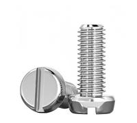 Tornillo de cabeza cilíndrica ranurada de acero inoxidable 304 DIN84 GB65, pernos redondos con ranura for columna, M1.6 M2, 0.5 M3 M4 M5(M1.6x8mm 50pcs)