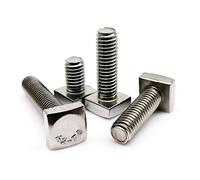 Tornillo de cabeza cuadrada 5 piezas M6 M8 Diámetro de rosca métrica 6 mm 8 mm GB35 304 A2 Tornillo de cabeza cuadrada plana de acero inoxidable con forma cuadrada(M6x60mm)