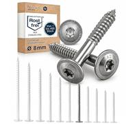 Tornillo de cabeza de disco de acero inoxidable A2 ETA 8 x 100 TX40 Torx V2A para construcción de madera, pérgola, viga, 200 unidades