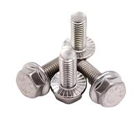 Tornillo de cabeza hexagonal con arandela y brida dentada, de acero inoxidable A2-70 304, M4, M5, M6, M8, M10 y M12 (GB5787).(5pcs M6x30mm)