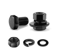 Tornillo de cabeza hexagonal de 5/16-18 x 1/2 pulgadas, tuercas, arandelas planas y de bloqueo, 20 piezas de acero inoxidable 18-8 (304), totalmente roscado, óxido negro SG TZH