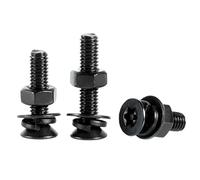 tornillo de cabeza hexagonal interno, Tornillos Torx avellanados de acero inoxidable 304 negros con tuercas hexagonales y arandelas presión. Varios tamaños(M6 x 30mm)