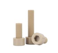 Tornillo de cabeza hexagonal PEEK M2 M2.5 M3 M4 M5 M6 M8 M10 tornillos lisos resistentes a altas temperaturas(50mm,M10(1pcs))