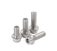 Tornillo de cabeza hueca con brida de acero inoxidable 304 con arandela, pernos de cabeza cilíndrica Allen, L=5-60 mm, M3, M4, M5, M6, M8, M10(16mm,M3-30pcs)