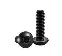 Tornillo de cabeza hueca hexagonal negro M2 M3 M4 M5 M6 Tornillos acero al carbono for máquina motocicleta Tuerca(Round,12MM_M2(30PCS))