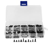 Tornillo de Cabeza Plana, Acero al Carbono, Alta Resistencia, 250pcs Negro - Precisión en Roscas, Ideal para Industria Electrónica (250 piezas)