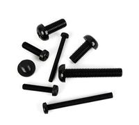 Tornillo de cabeza plana Phillips, rosca métrica, de plástico, blanco y negro, con rosca de cruz y rosca redonda. Longitud: 4 mm - 80 mm.(Black Nylon Screw,M2.5X8(55pcs))