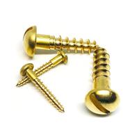 Tornillo de Cabeza Plana ranurada de latón M1.6~M6, Tornillos autorroscantes para Madera de Cabeza Redonda de latón Puro, A062