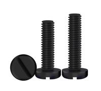 Tornillo de cabeza plana ranurada de nailon M2 - M8, perno de plástico de alta resistencia de una sola palabra, negro - 50 unidades, M2x6