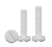 Tornillo de cabeza plana ranurada de nailon M2 - M8, perno de plástico de alta resistencia de una sola palabra, blancas - 20 unidades, M6x35