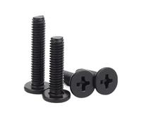 Tornillo de cabeza plana ultradelgada, de acero inoxidable, color negro, tamaño pequeño, M2,5, M3, M4, M5 y M6 for ordenador portátil.(10mm,M4 30pcs)