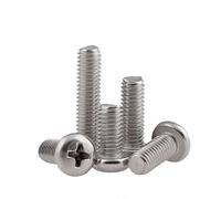 Tornillo de cabeza redonda de acero inoxidable 10/50 M2 M2.5 M3 M3.5 M4 M5 M6 M8 A2 304 de cabeza plana redonda de acero inoxidable diámetro 2 3 4 5 8 mm longitud 3-100 mm (16 mm, M8 10 unidades)