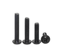 Tornillo de cabeza redonda Phillips for arandela y collar, de acero al carbono negro, PWM, M1.4, M2, M2.5, M3, M3.5, M4, M5, M6, 80/40/20/10 piezas(12mm,M2X80pcs)