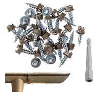 Tornillo de canaleta, tornillo de canal corto inferior - Taping de tornillos de decadencia de 100 piezas | Accesorios de de canalones duros de óxido para zanja de drenaje, madera, aluminio