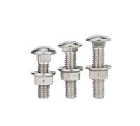 Tornillo De Carro De Acero Inoxidable 304/Gb12, Perno De Puente Combinado Semicircular De Cabeza Pequeña M3M4M5M6M8M10M12(10set M6x60)