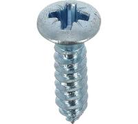 Tornillo de chapa avellanada Pozidrive, 3,9 mm x 16 mm, DIN 7983, Zinc blanco, lote de 50